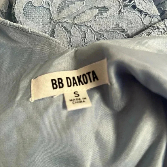 BB Dakota Small Lace Overlay Mini Dress , Sky Blue - Picture 4 of 4